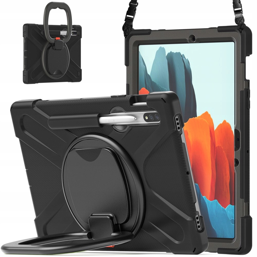 Etui Pancerne Do Samsung Galaxy Tab S7 S8 S9 S9 Fe Z Paskiem Pokrowiec Case