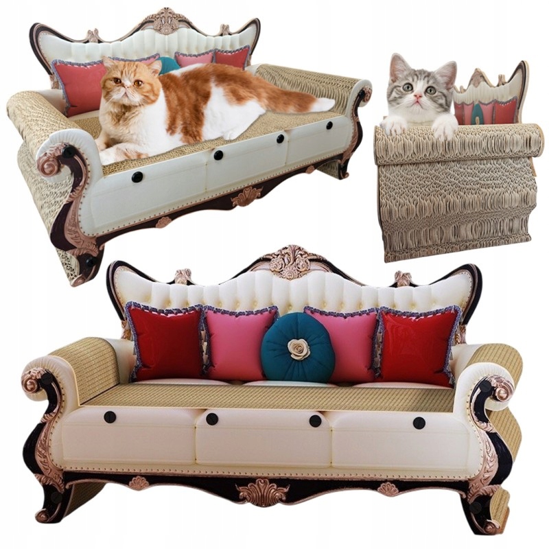 Levně Pohovka pro kočky pelíšek, škrabadlo z kartonu, ekologická, praktická