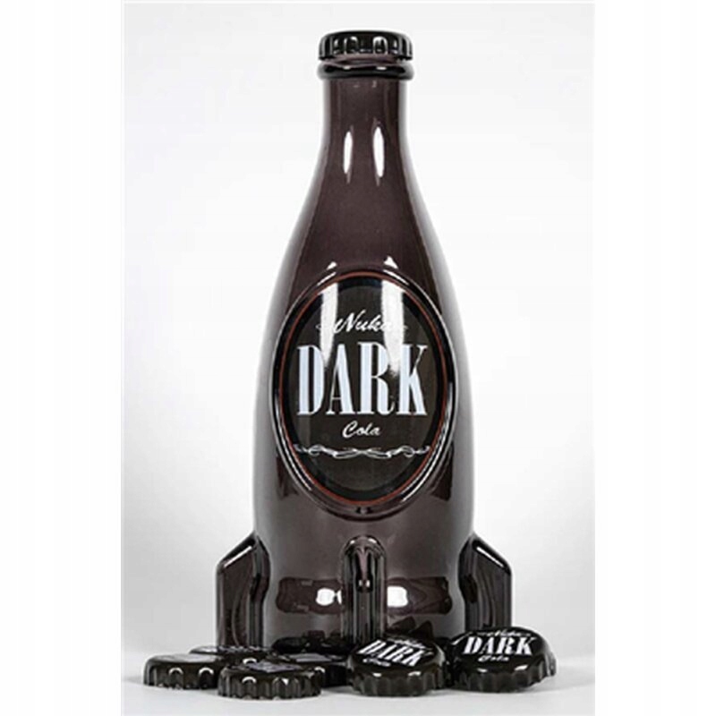 Fallout Nuka-Cola Dark skleněná černá láhev a uzávěry