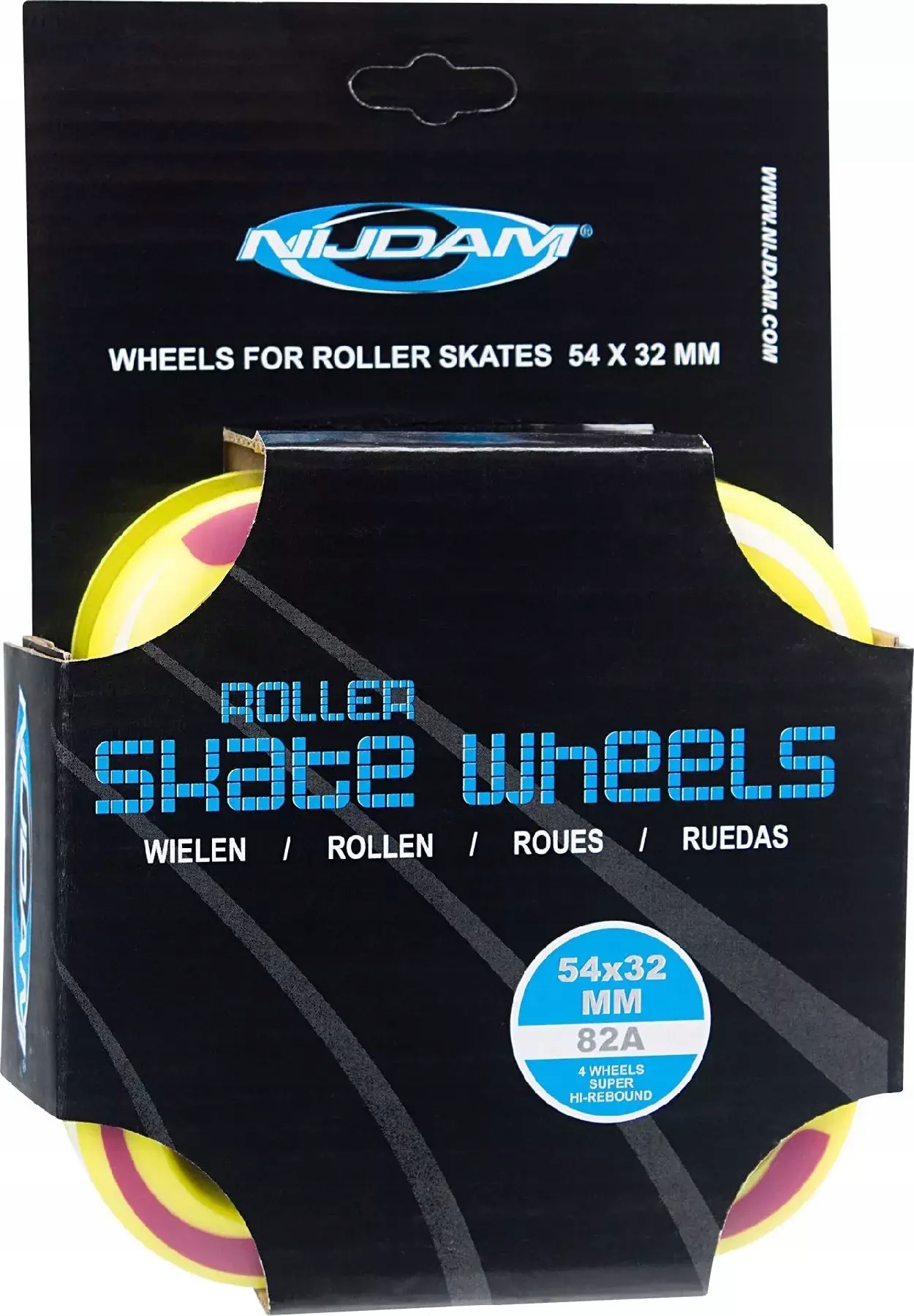 Kółka zapasowe do wrotek 54x32mm 82A komplet NIJDAM x4 Kod producenta 52OM-GEE