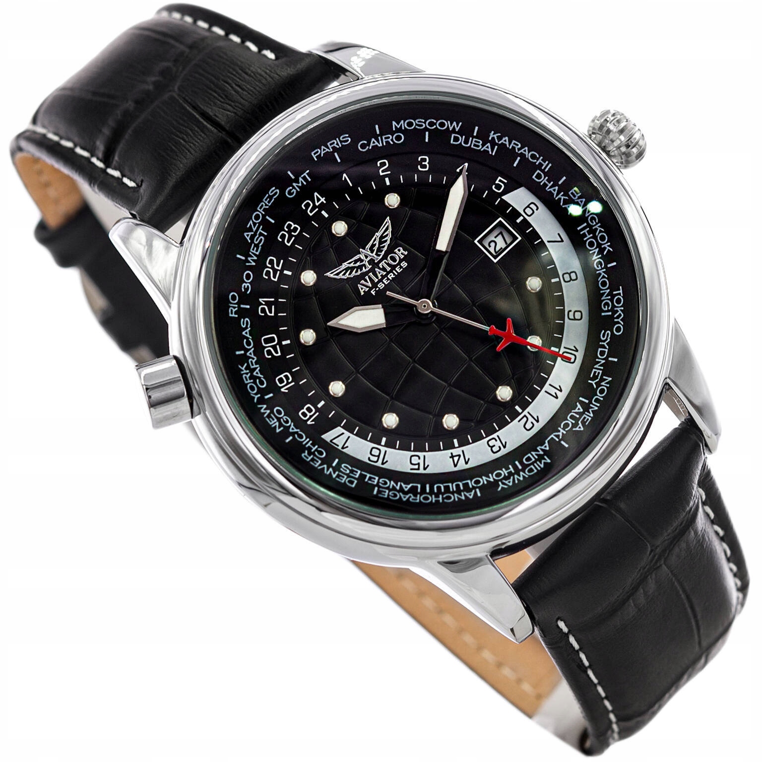 Pánské Hodinky Aviator AVW6975G354 F-series Na Leteckém Řemínku
