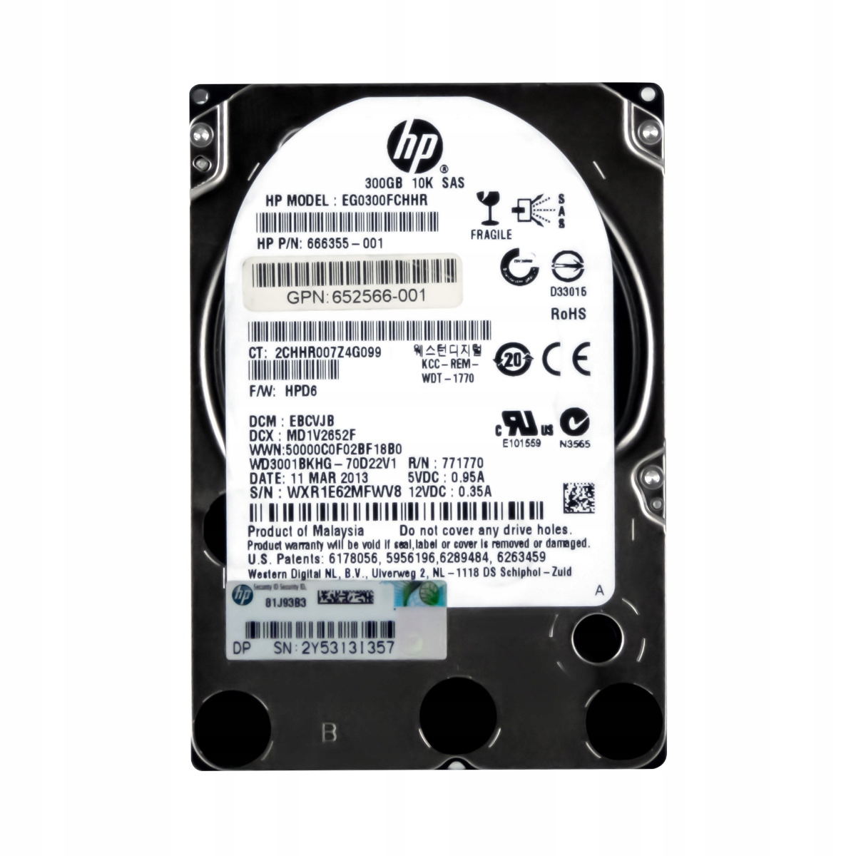 Hp 300GB EG0300FCHHR 666355-001 10K 32MB SAS-2 2.5" Hdd Serverový pevný disk