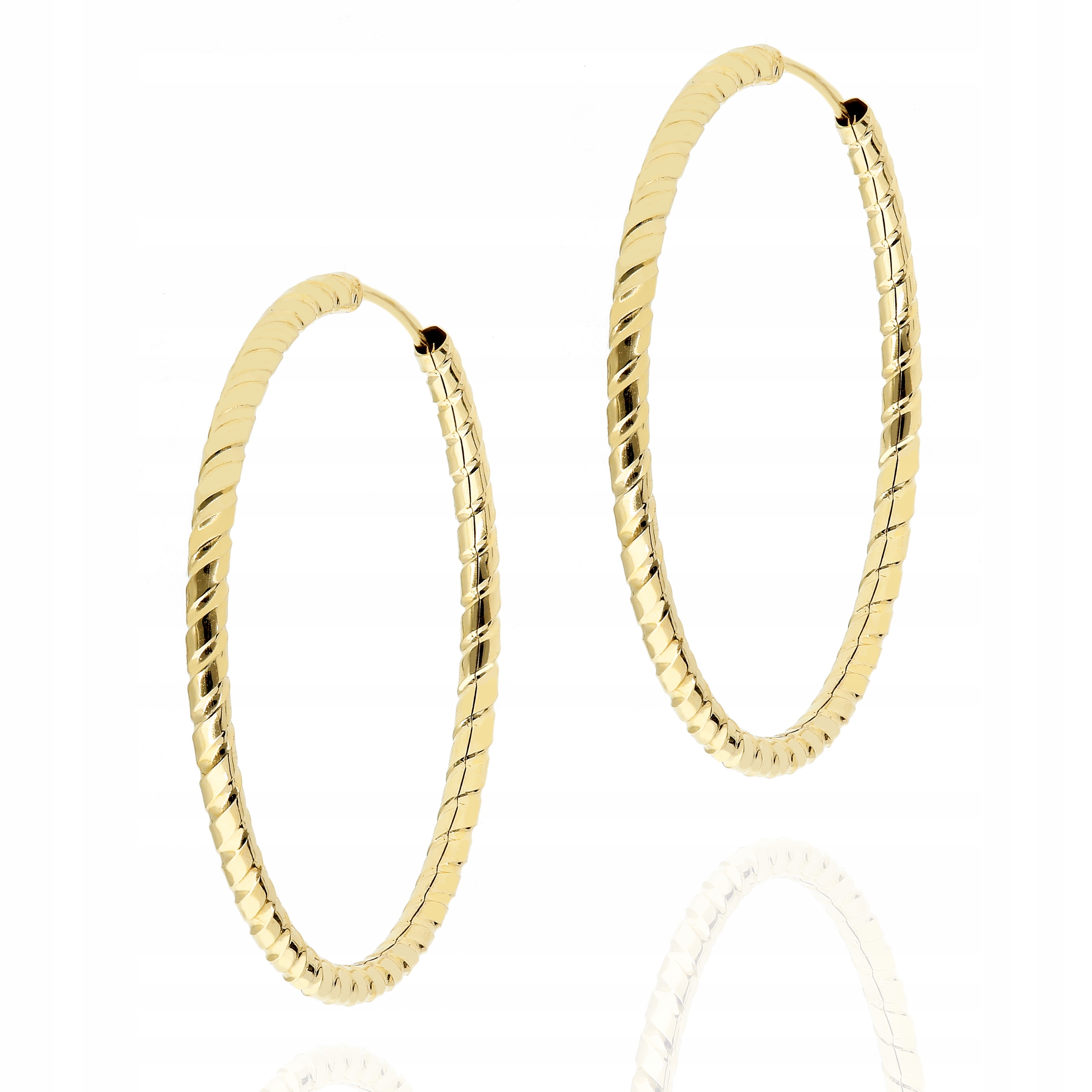 Zlaté náušnice kolečka pletené copánky 28 mm Pr. 585