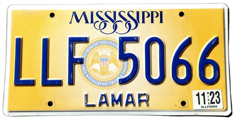 Mississippi - tablica z USA dla kolekcjonera