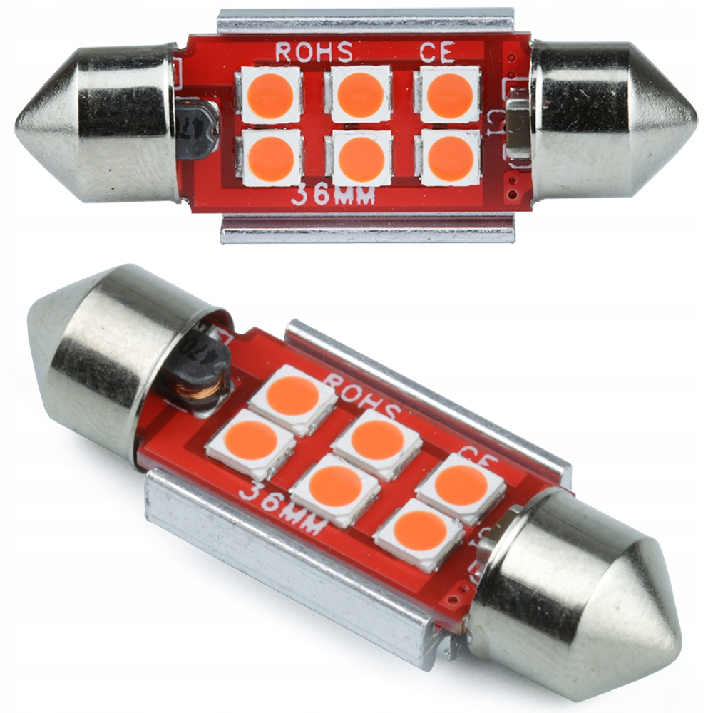 

C5W 6 Led 3535 Canbus Can Bus 12/24V 36mm Czerwona