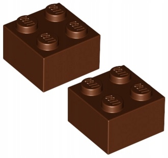 

Lego Klocek 2x2 Brązowy (3003/4211210) x2