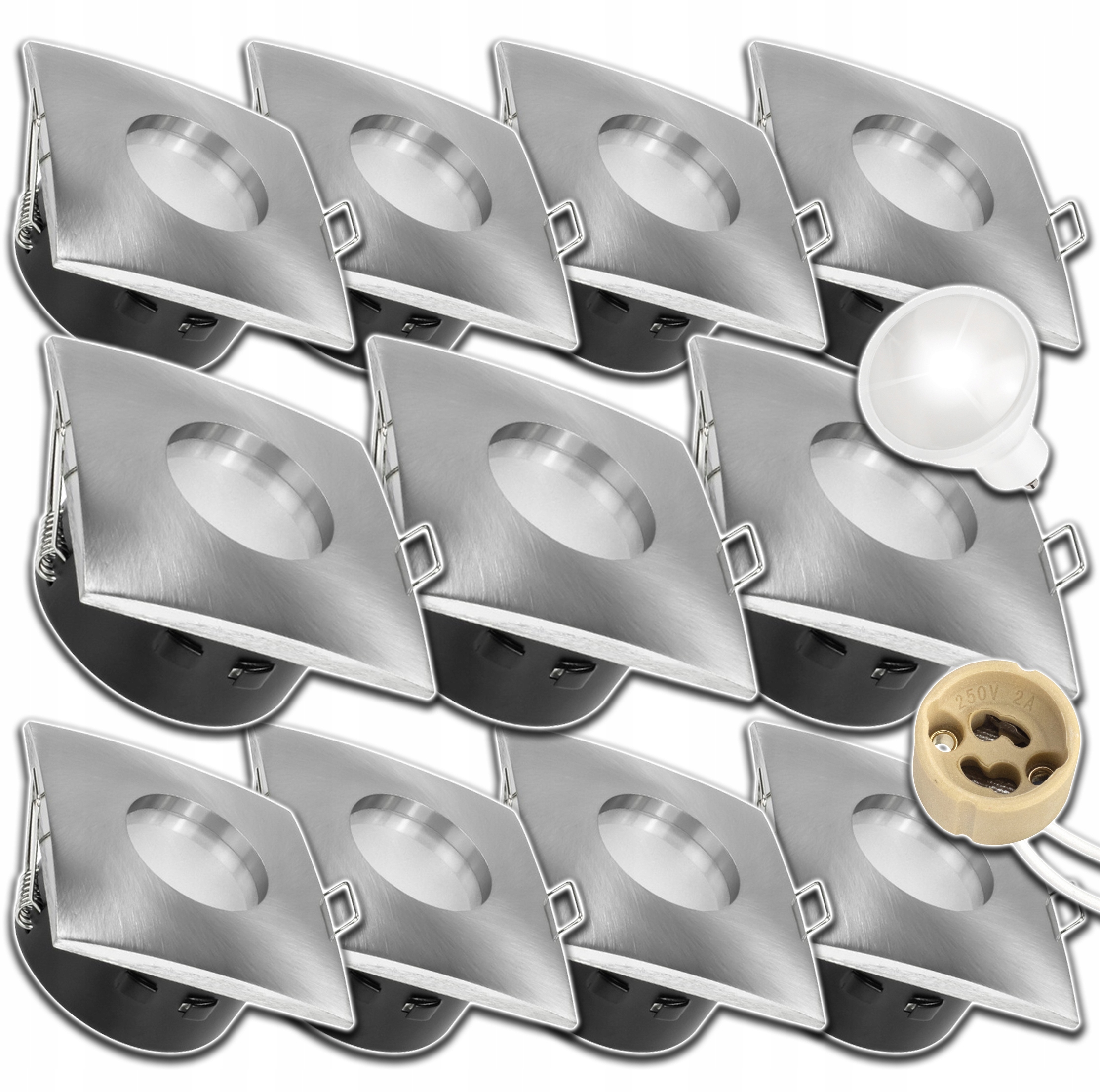 11xHERMETICKÉ Svítidlo Halogen GU10 Na Podbití+led Žárovka 1,5W Neutrální