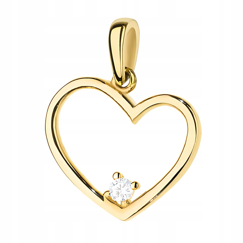 Zlatý Přívěsek Přívěsek Srdce Srdíčko Zirkon