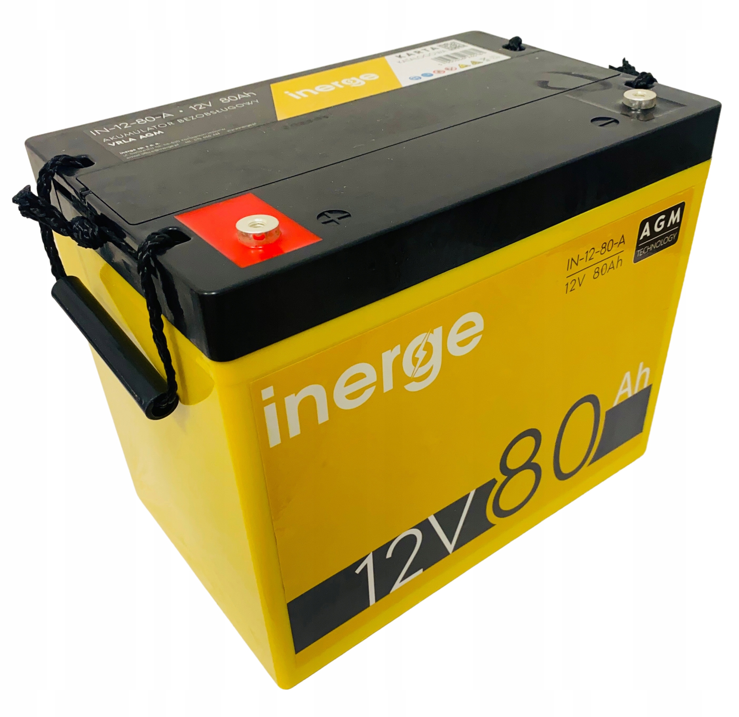 

Akumulator Agm 12V 80Ah (wymiar 75Ah)CIĘŻKI 24.5kg