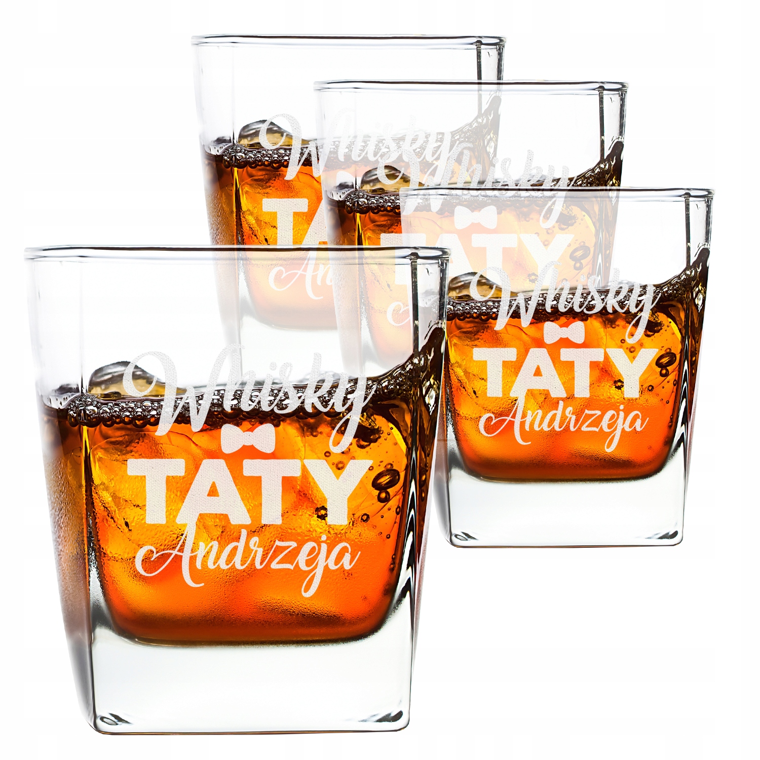 

Dla Taty Szklanki Do Whisky Z Grawerem x4