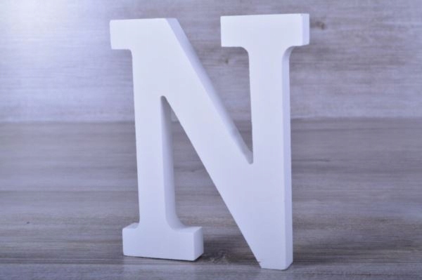 

Litery ozdobne, drewno 16 cm "n" - biały