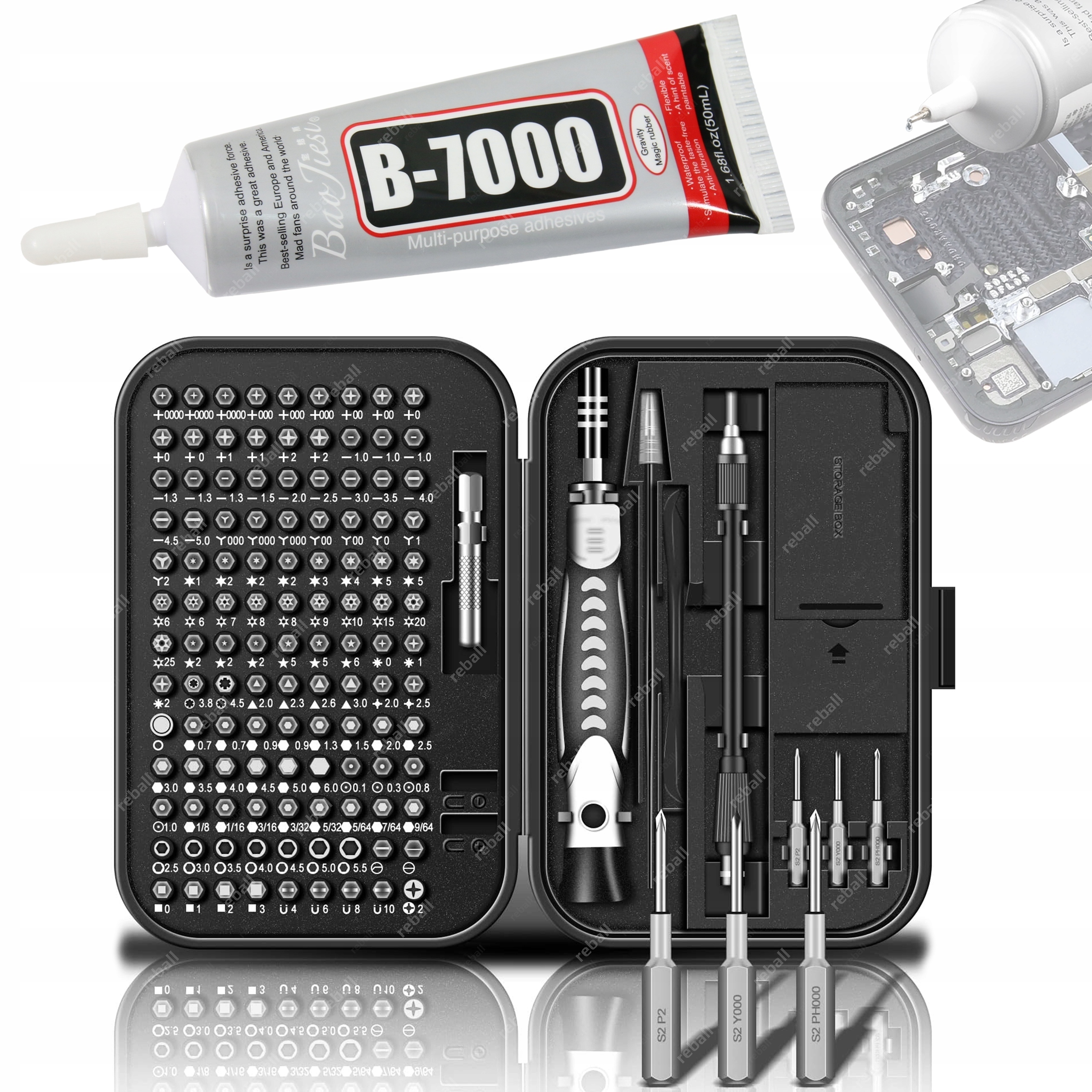 B7000 Montážní Lepidlo LCD 110 ml Sada Šroubováků Otvíráků Oprava Telefonu