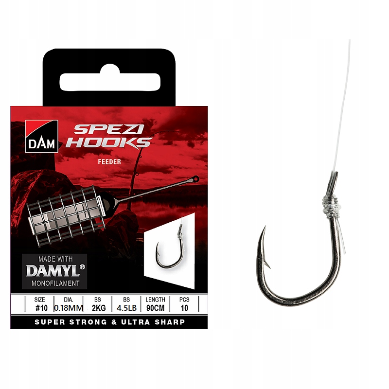 Dam Przypony Spezi Line Feeder rozm. 10 0.18mm 2kg 90cm 10szt.