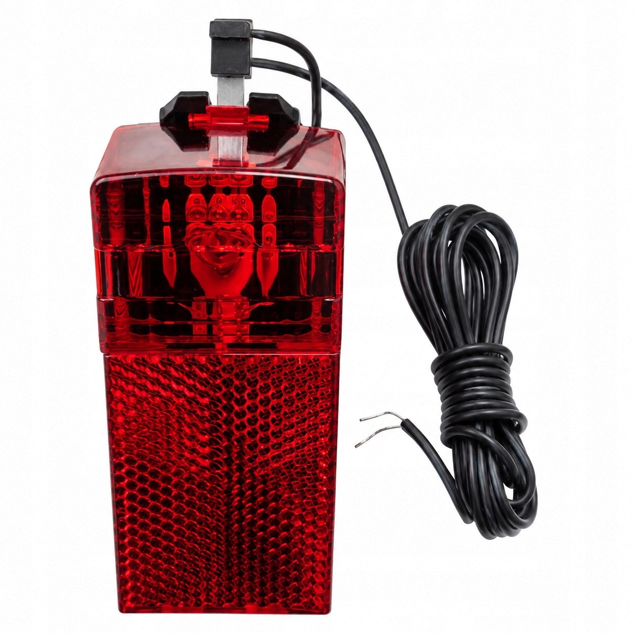 Lampka rowerowa tylna 9x6 cm czerwona z żarówką i kablem