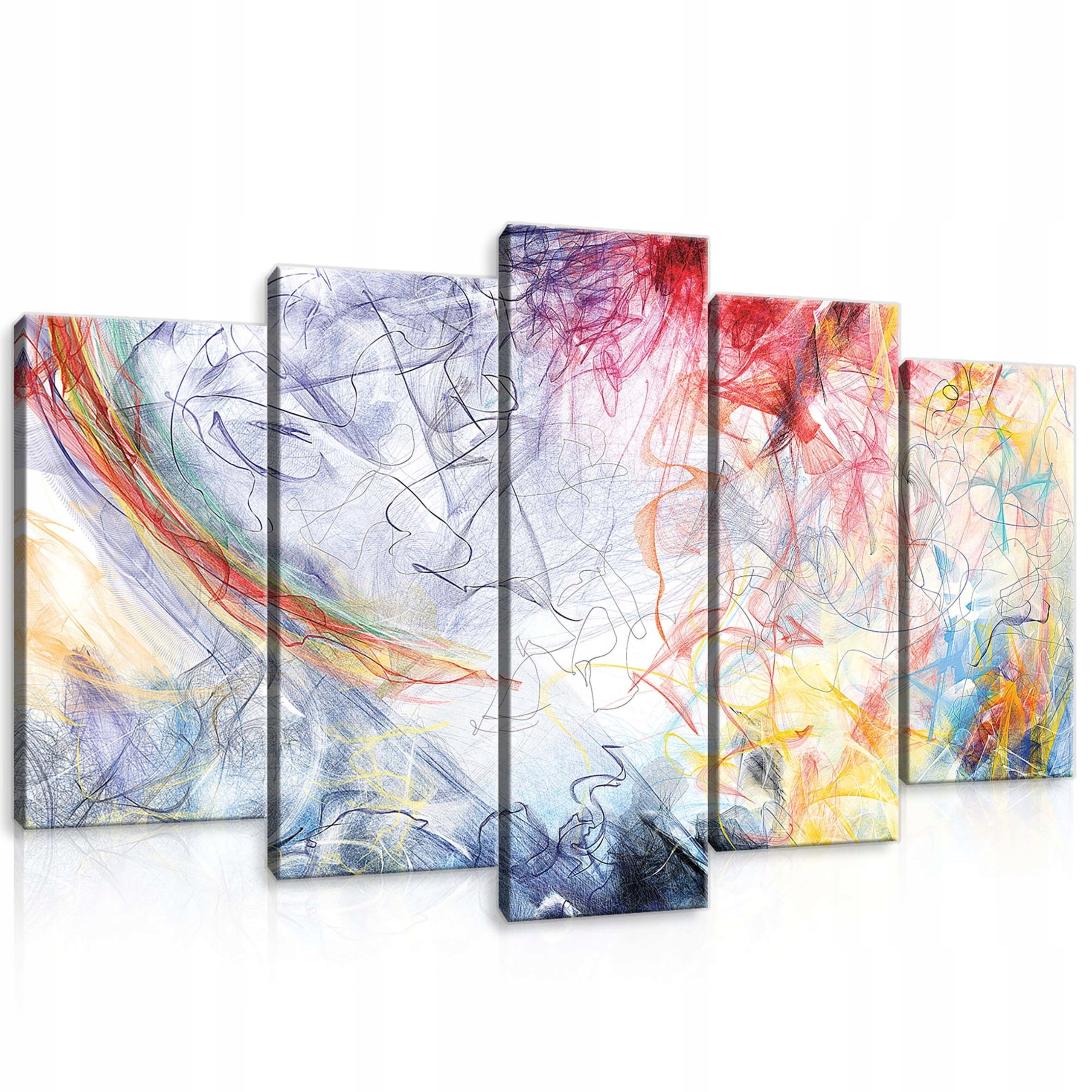 Obraz 100x60 Abstrakce polyptychu moderní skica linie energie pohyb