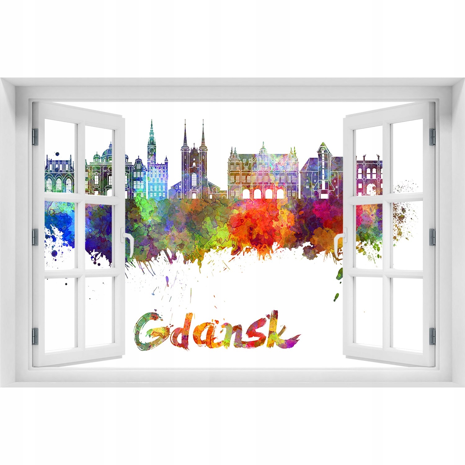 

Fotoobraz Naklejka 3D Okno Kolorowy Gdańsk 120x80