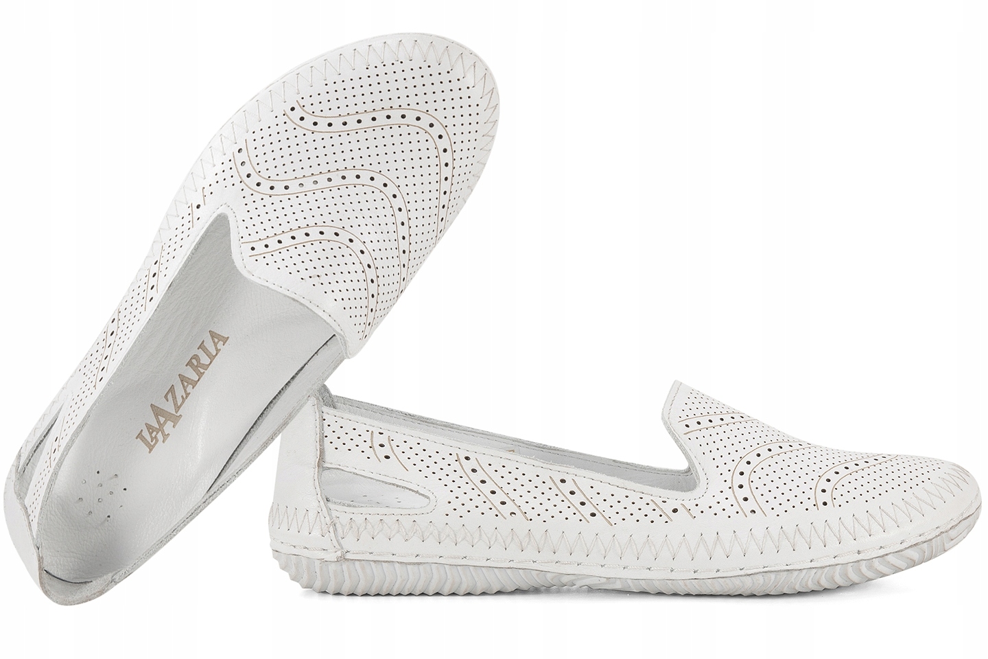 LaAzaria 032 566 Mokasíny Dámské Balerínky Kožené Polobotky 36 Bílá