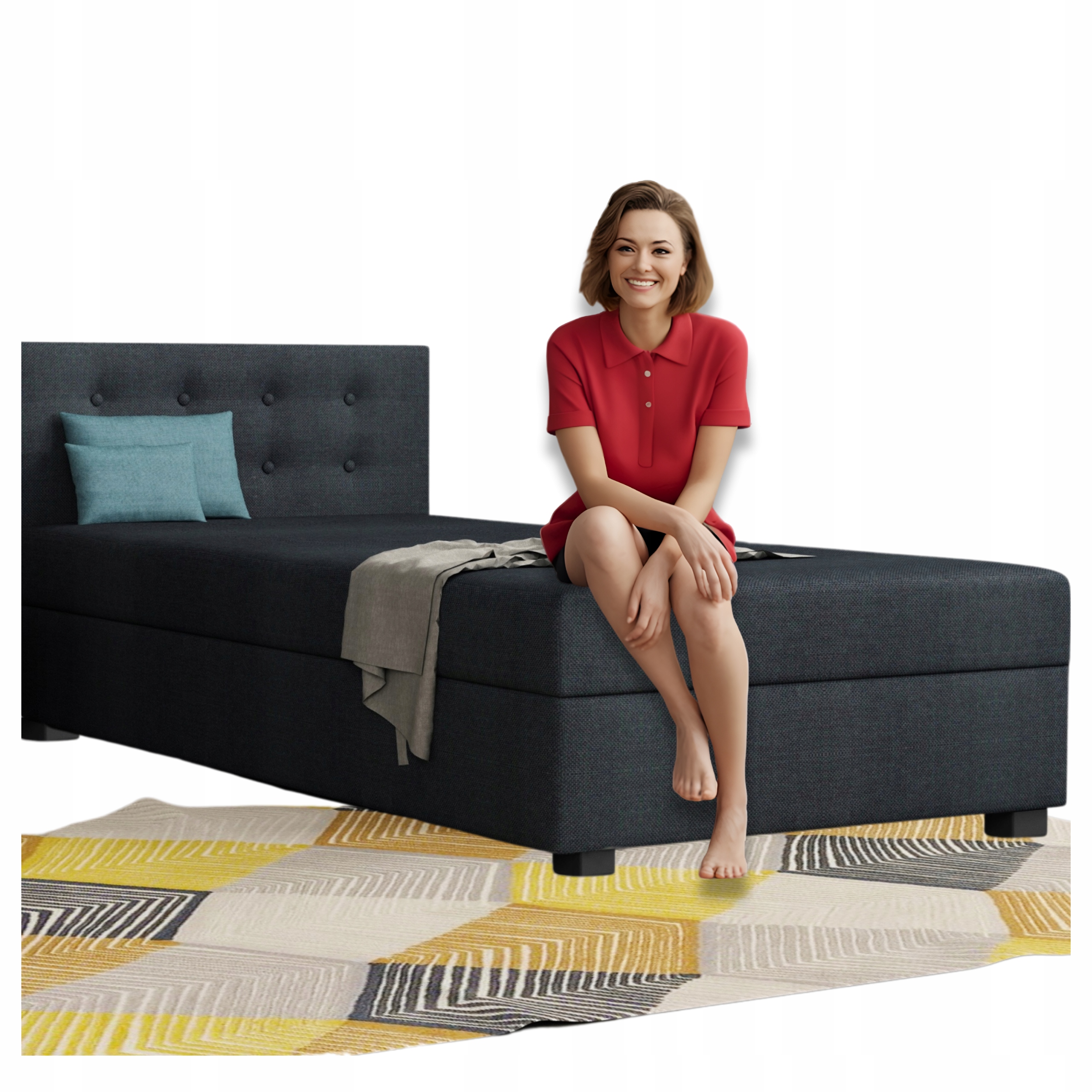 Čalouněná postel pro děti 80 x 195 cm s úložným prostorem pro jednu osobu