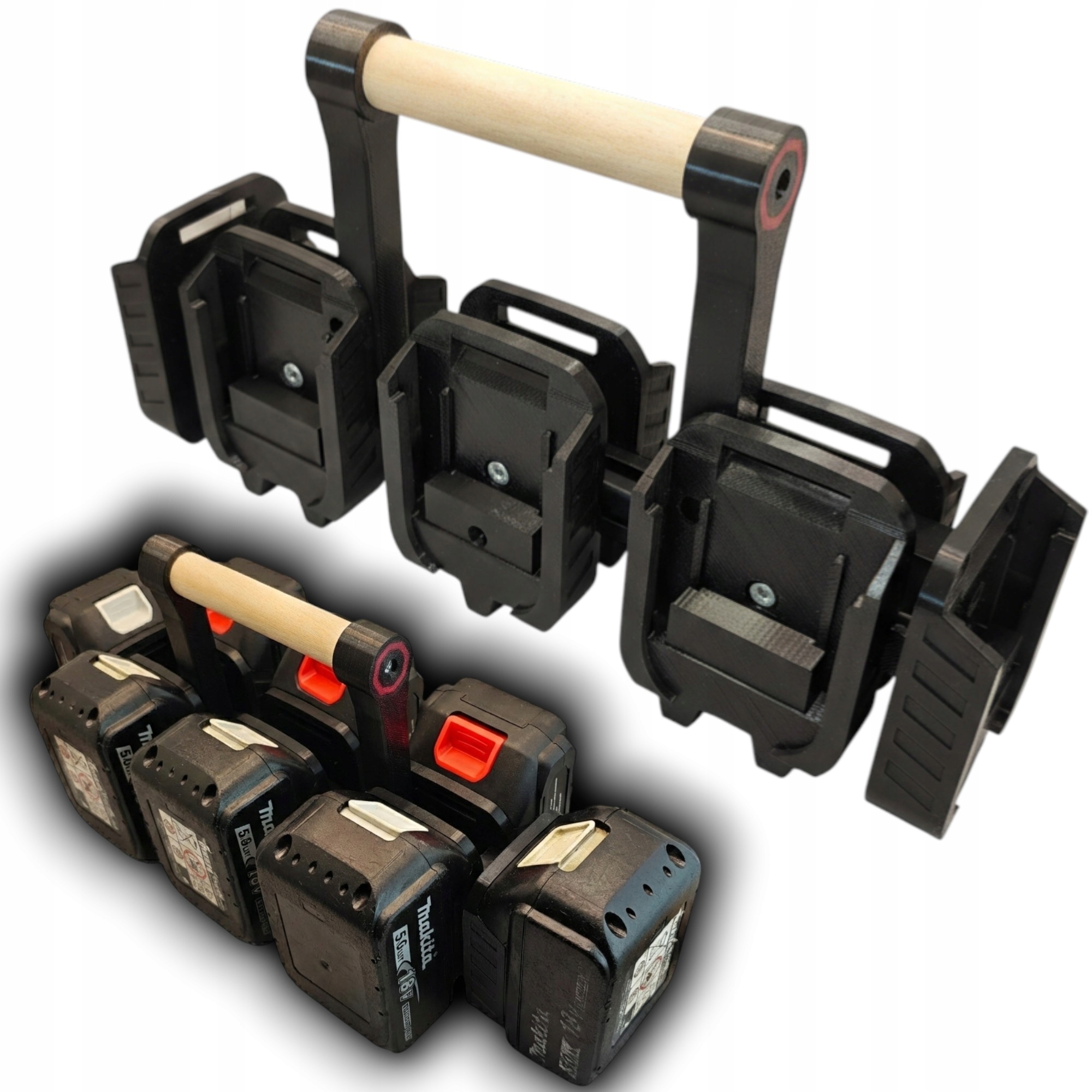 Koszyk Uchwyt Transporter na 8 Akumulatorów Makita 18V Wzmocniony Aluminium