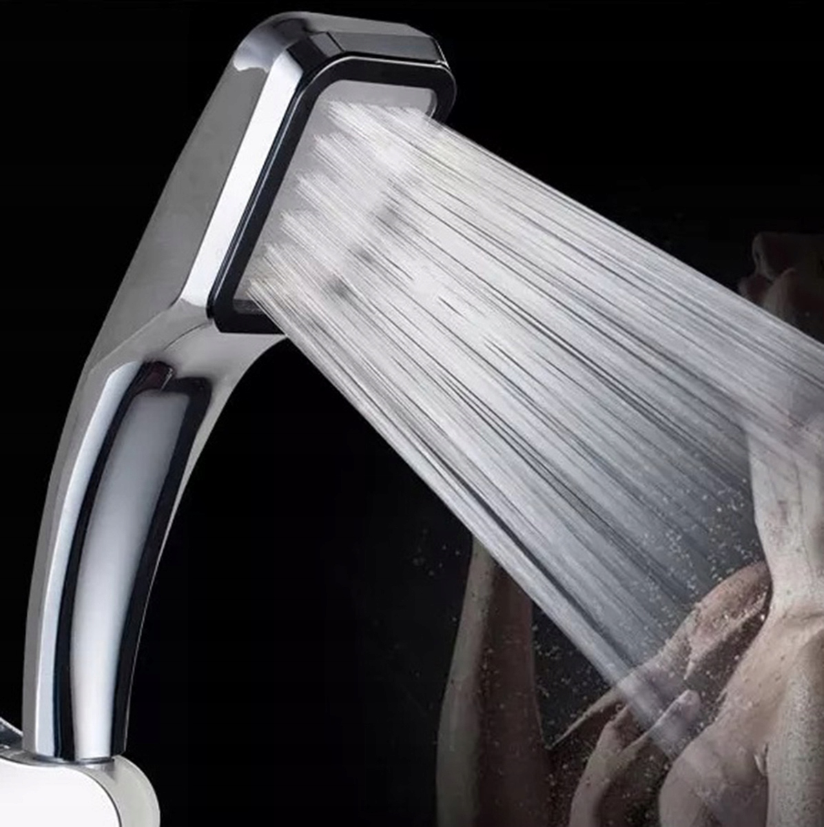 SŁUCHAWKA PRYSZNICOWA NATRYSK PRYSZNIC ECO OSZCZĘDNA 1/2'' CZARNA AG832A Linia AG832A