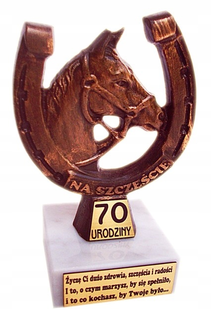 

Statuetka Podkowa 70 urodziny Duża marmur