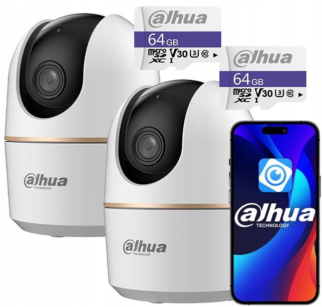 Dve 5Mpx WiFi kamery Dahua Rotačné audio pestúnky Vnútorné Hero H5A 64GB