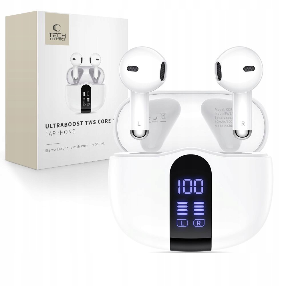 Tech-protect Ultraboost Tws Earphone Core G2 Bílá