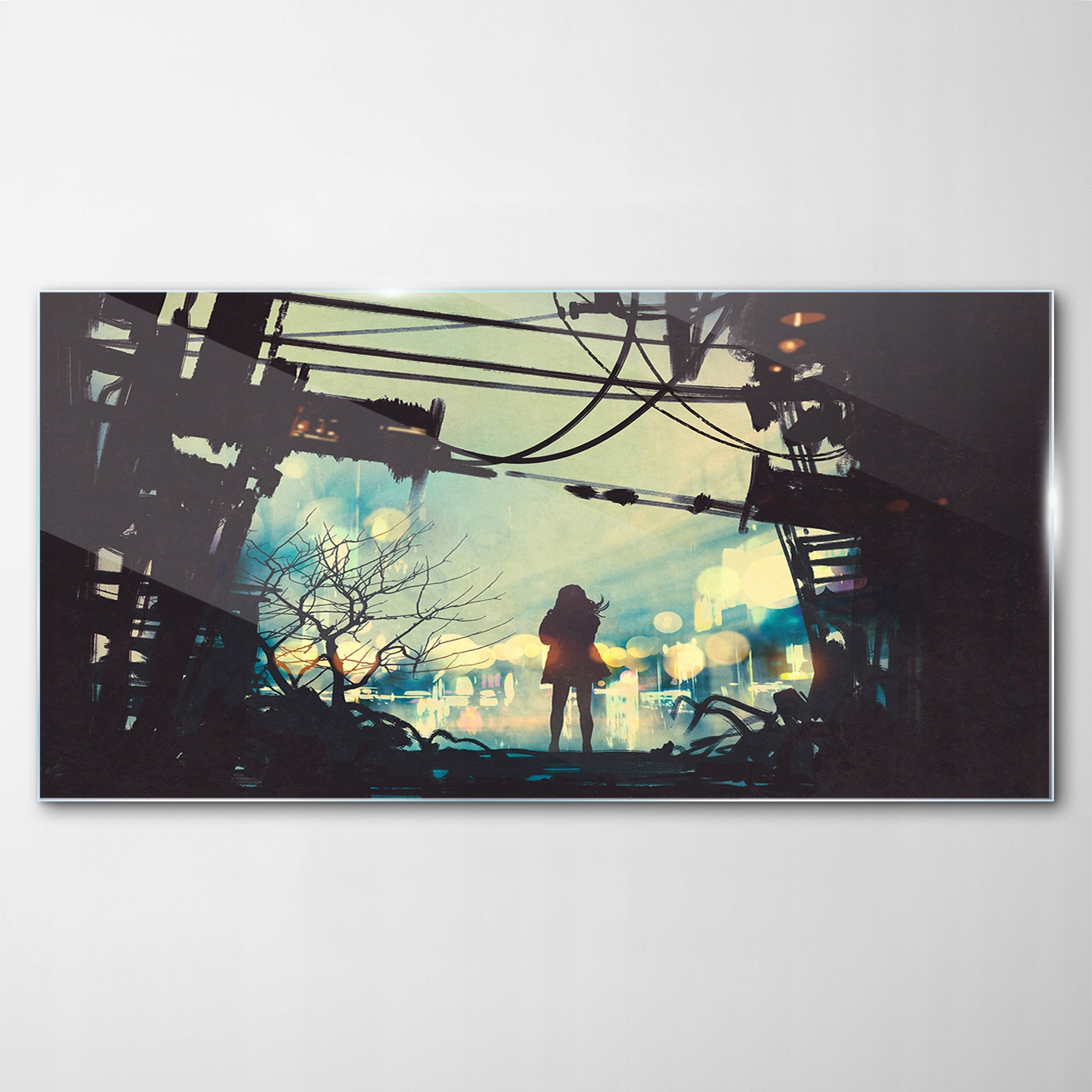 Obraz na skle Dekor Žena Staré ruiny 120x60