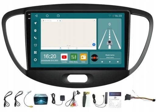 Rádio Navigace Android Carplay Hyundai I10 2007-2013 8/256GB Sim