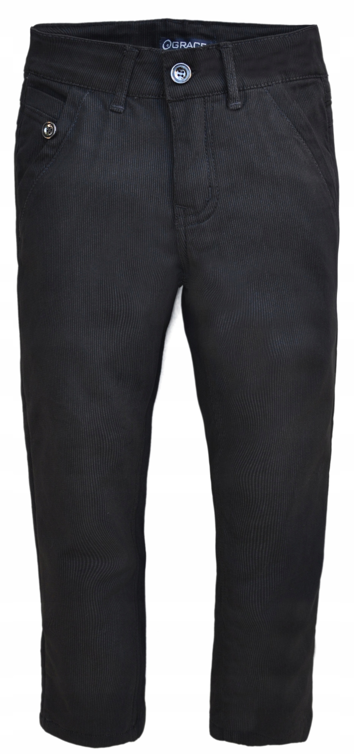 CARINO Spodnie chinosy OCIEPLANE polarem czarne (116 128 134 140 146) r 122 Sezon jesienny zimowy