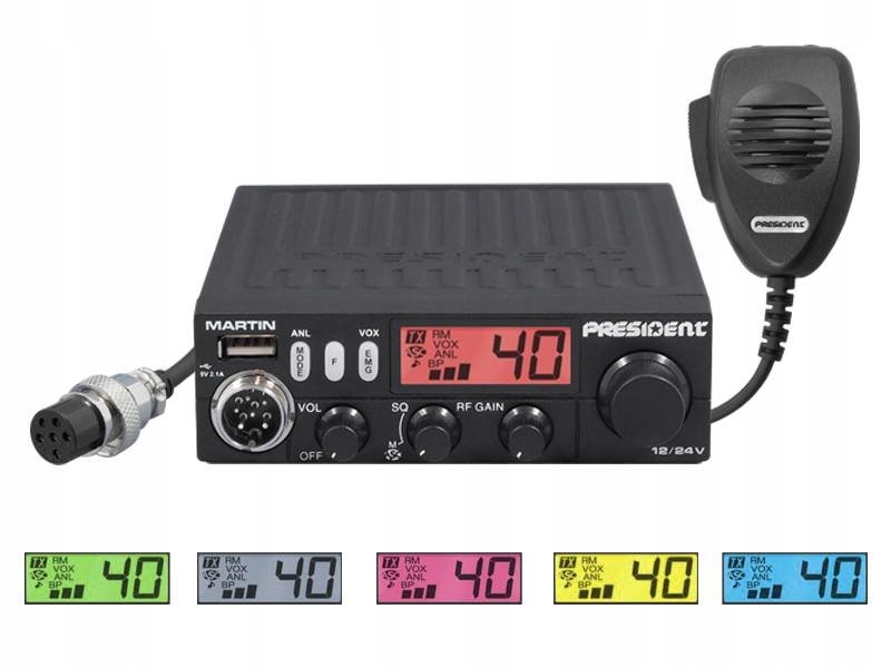 Радіо CB президент Мартін ASC, AM/FM, 12 / 24V.