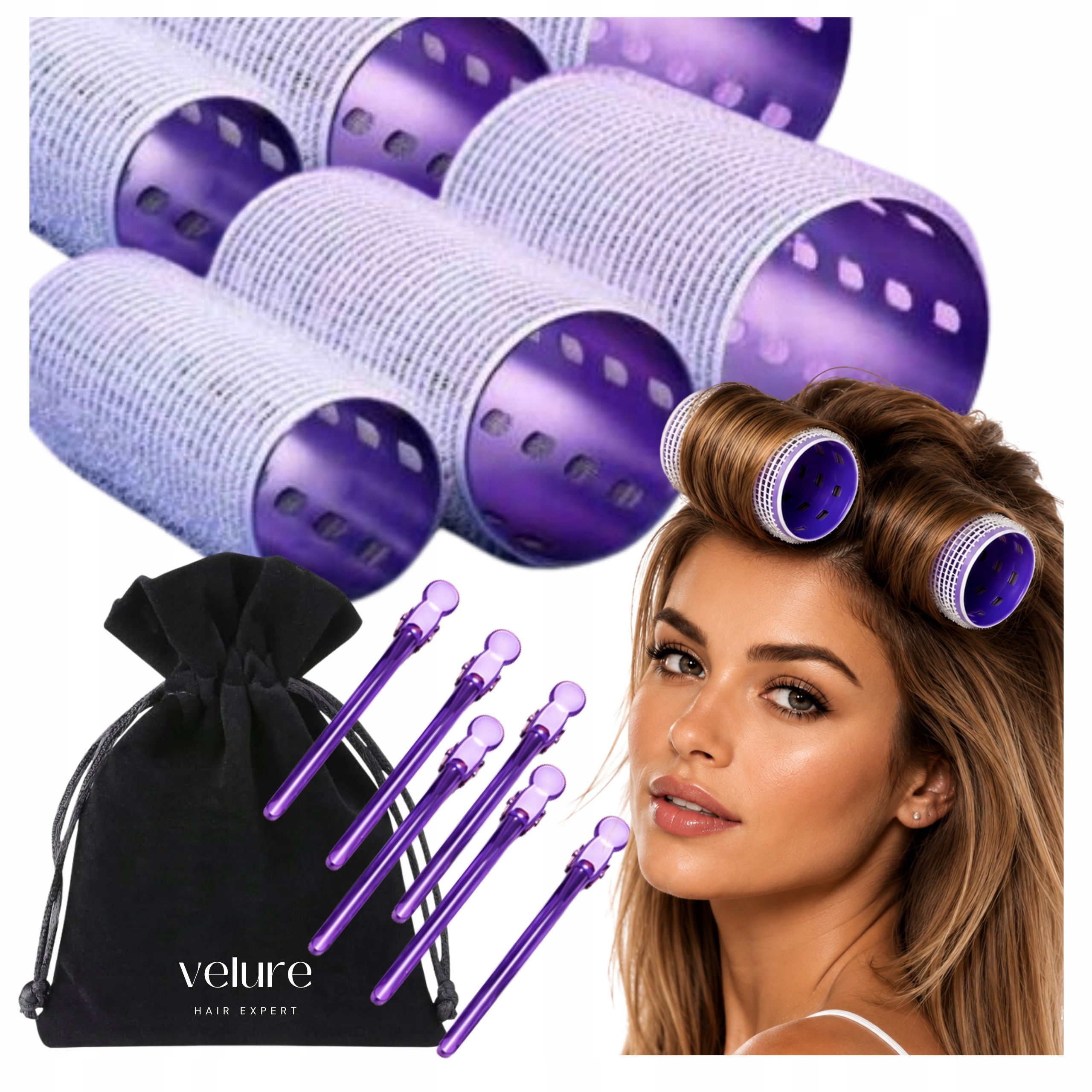 Natáčky Na Vlasy kovové Inovativní Set x6 objem Velké Klipsy