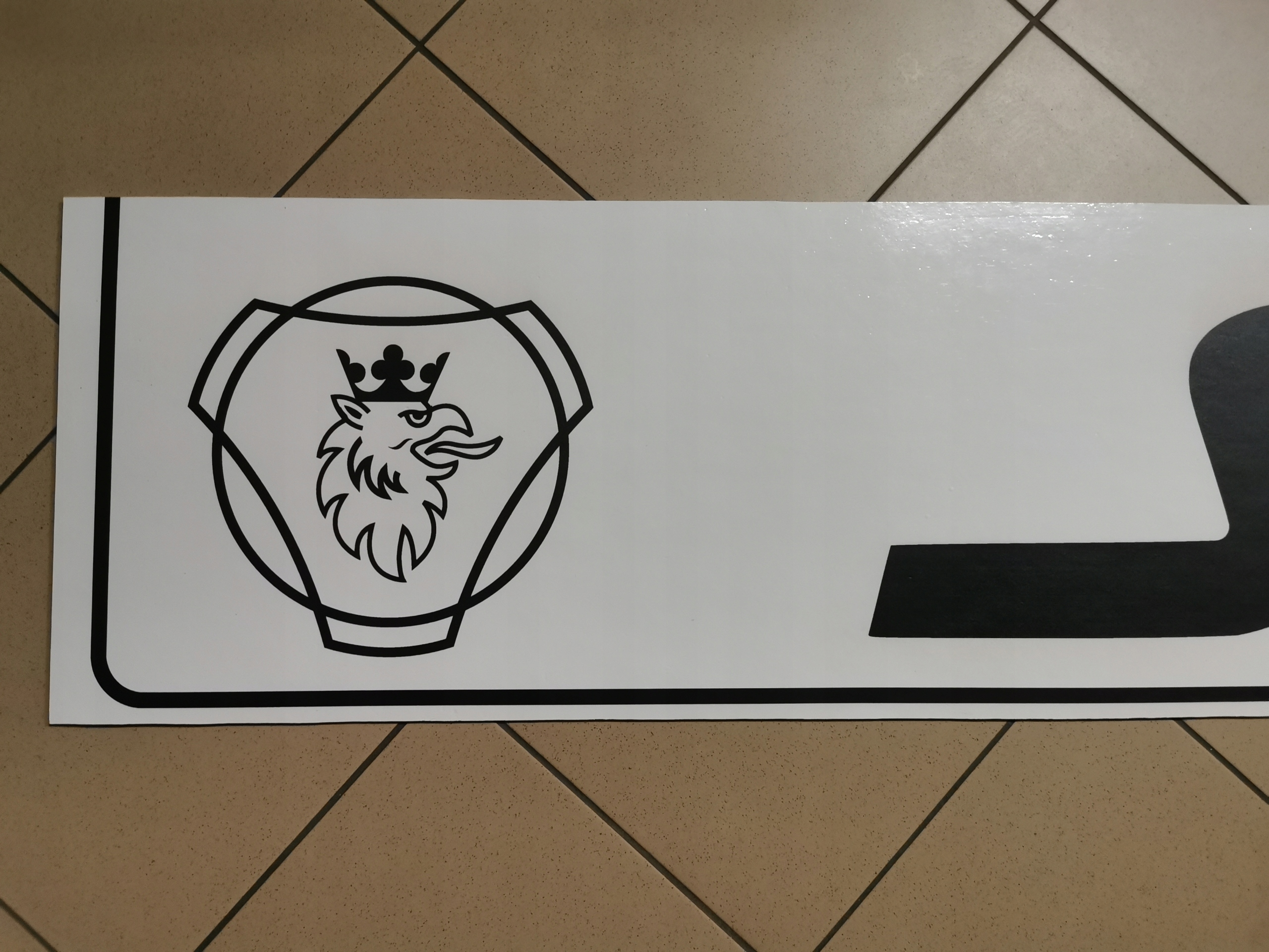 Chlapacz naczepy STIHOLT SCANIA bialy ramka Installation side Rear