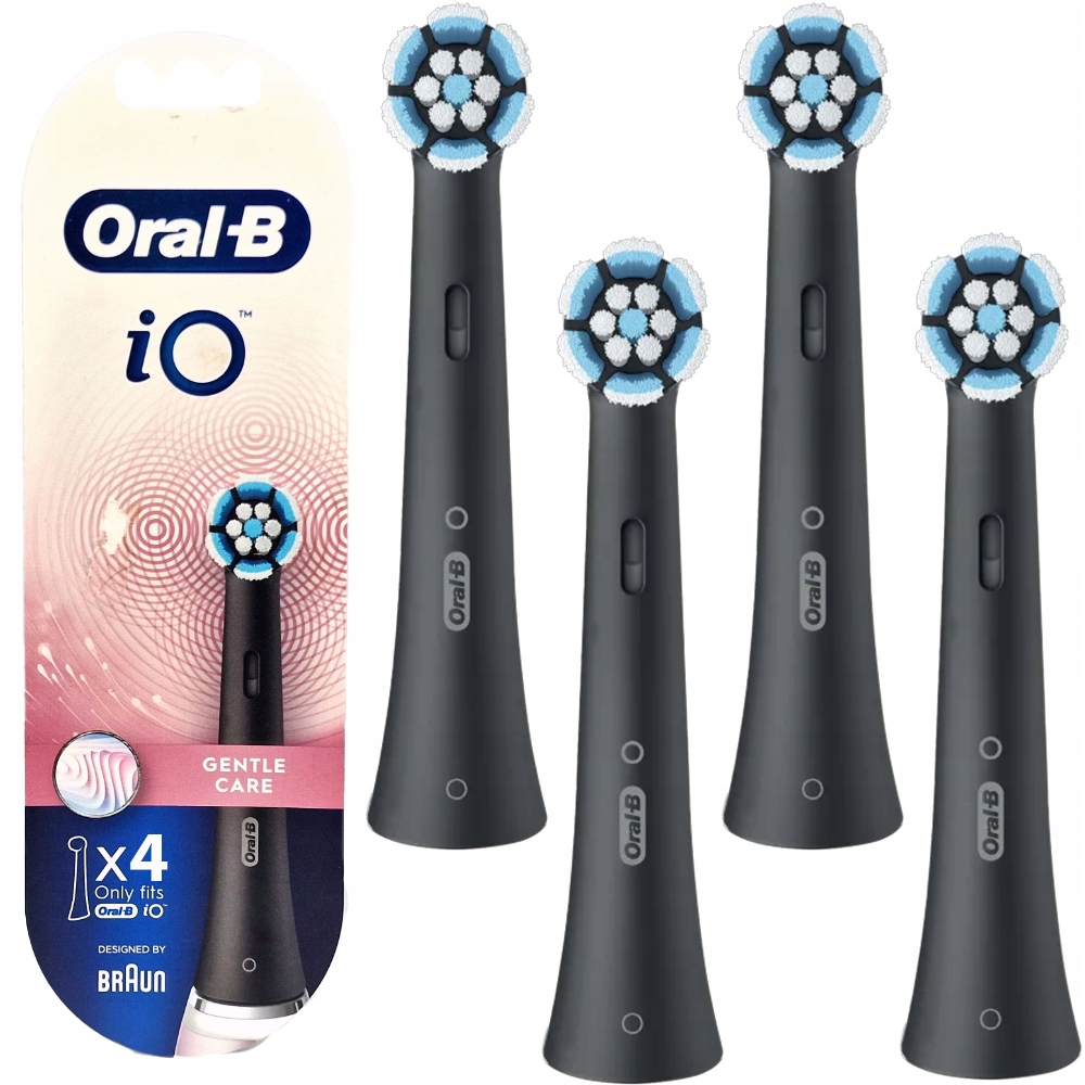 4x Oryginalna Końcówka Do Szczoteczki Oral-b iO Gentle Care Black