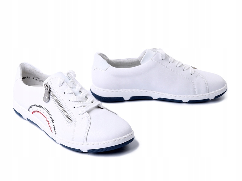 Rieker Antistress 42424-80 Półbuty Damskie Białe Skórzane r. 40