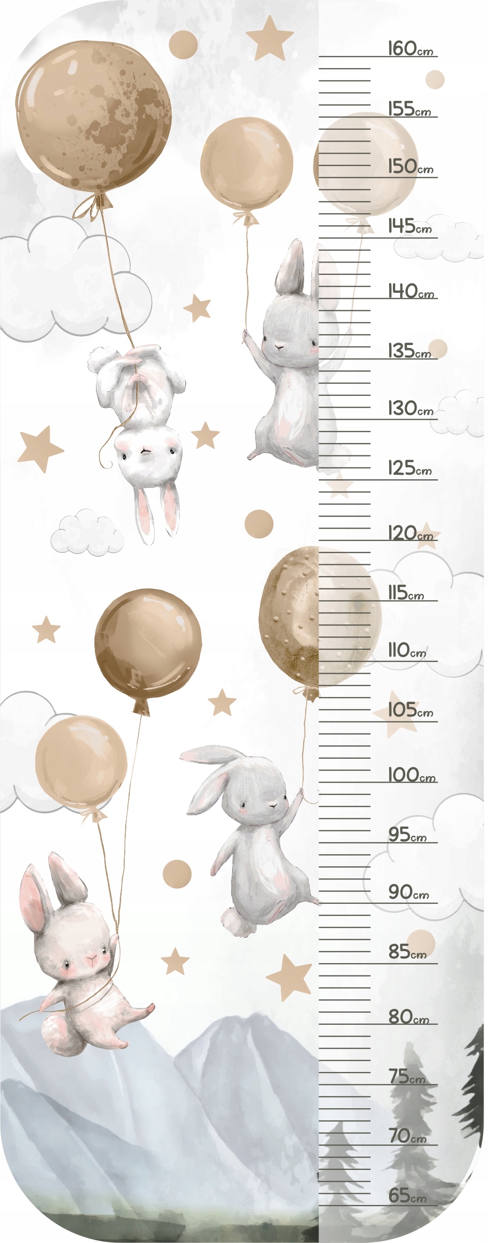 

Miarka wzrostu naklejka na ścianę Króliczki Balony