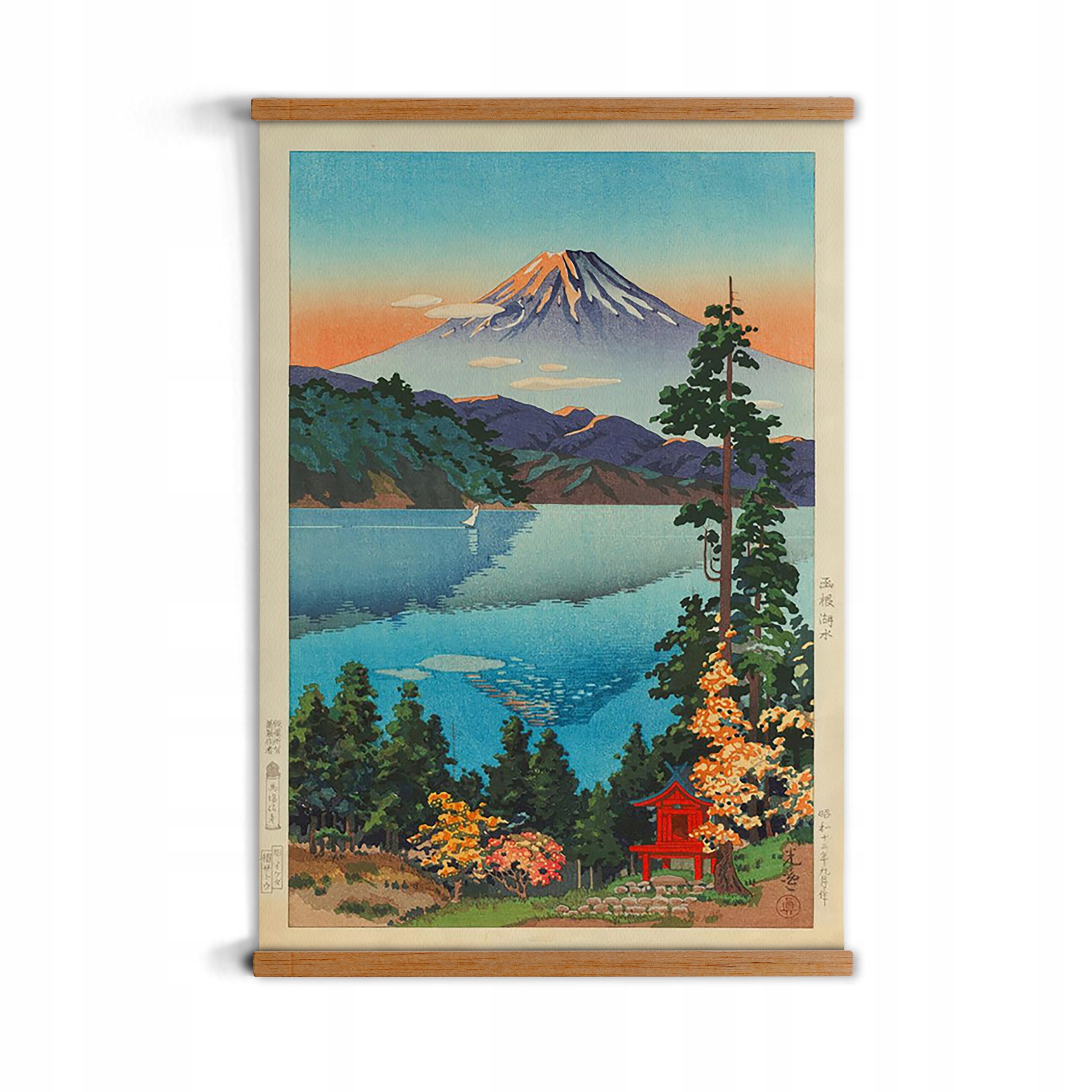 

plakaty w ramkach A3 drewno Jezioro Hakone jesień