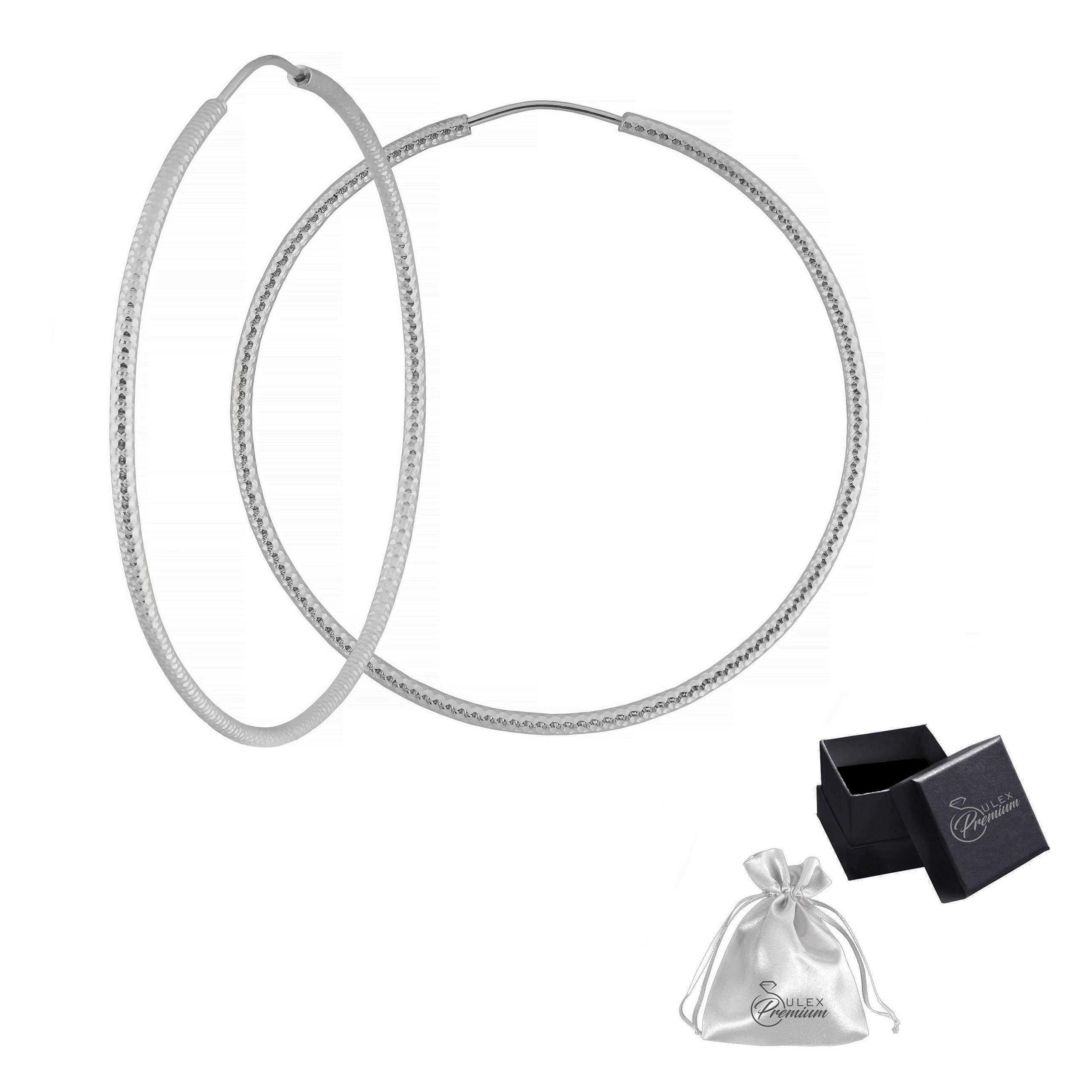 Náušnice stříbro pr 925 Rhodiované Náušnice Diamantová kola ø 6,0 cm