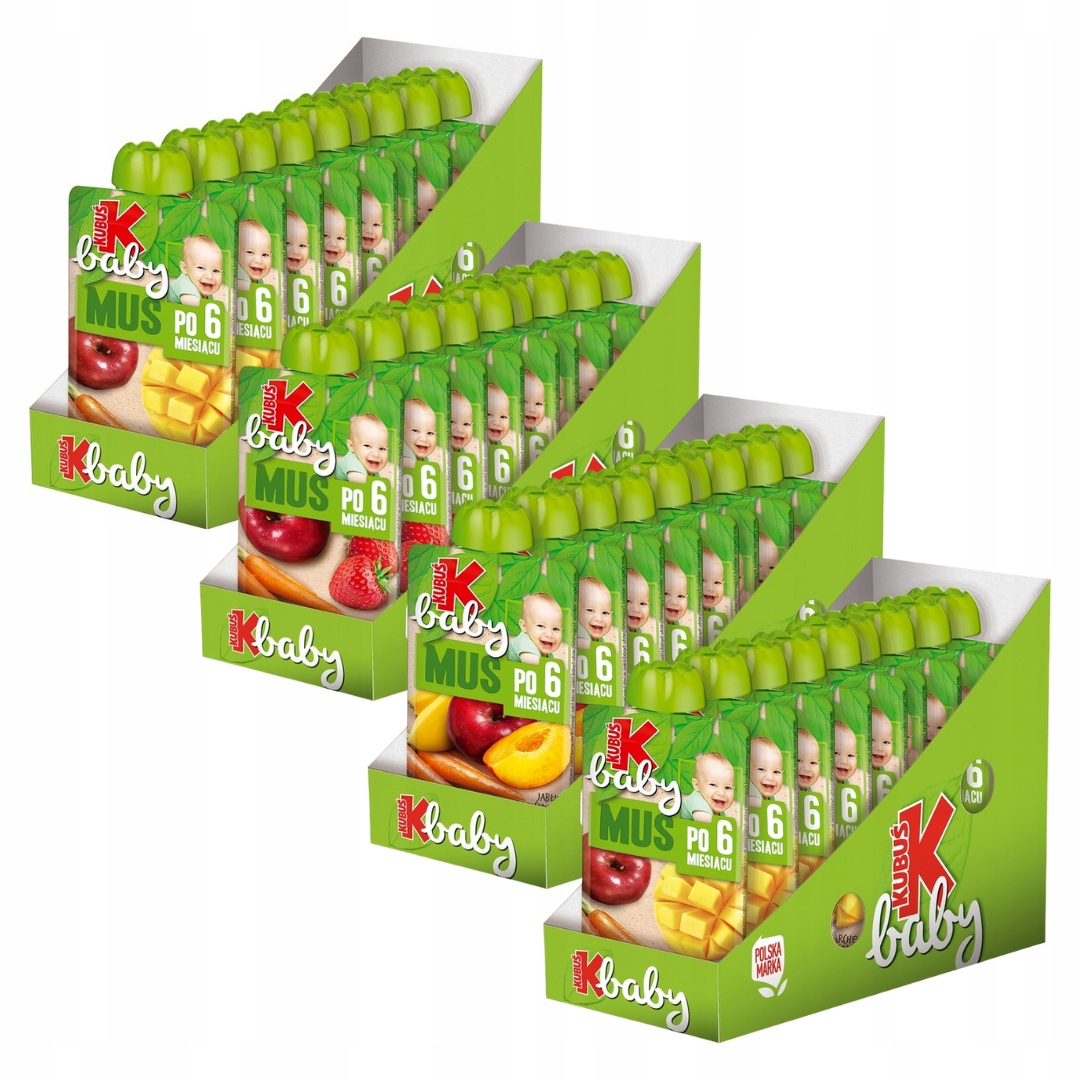 Mus owocowy Kubuś Baby po 6 miesiącu bez dodatku cukru MIX Zestaw 36x 100g