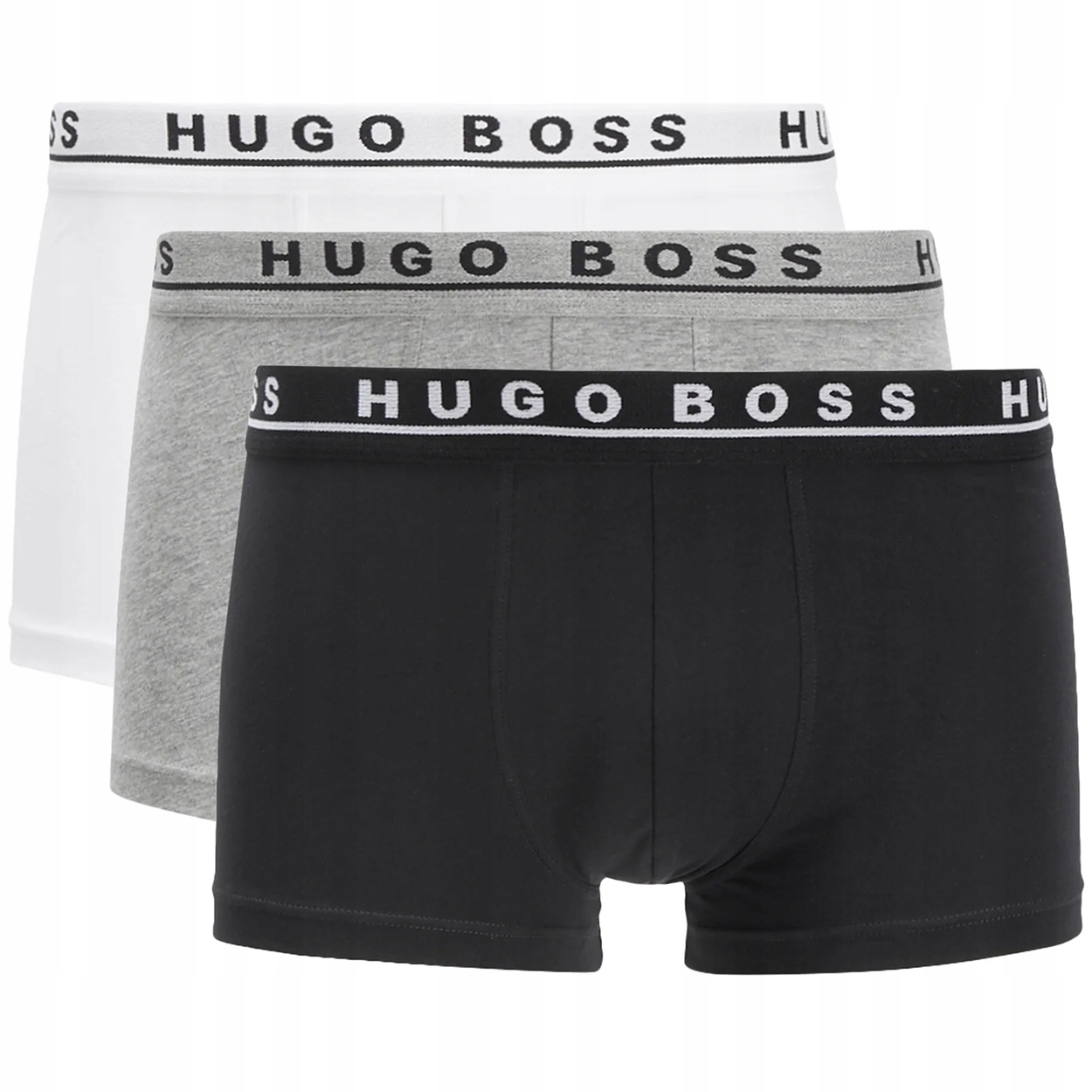 Hugo Boss Pánské boxerky bílé, šedé a černé, 3 kusy, 3 páry, velikost S