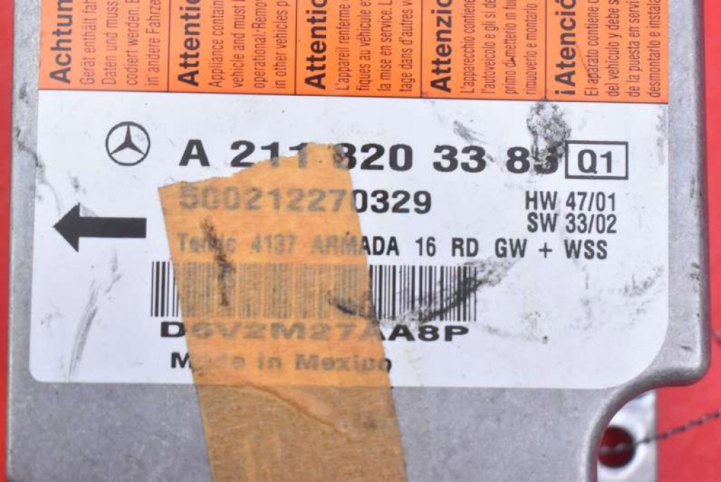 MODULO SENSOR AIRBAG AIRBAG A2118203385 MERCEDES E-KLASA W211 02-06