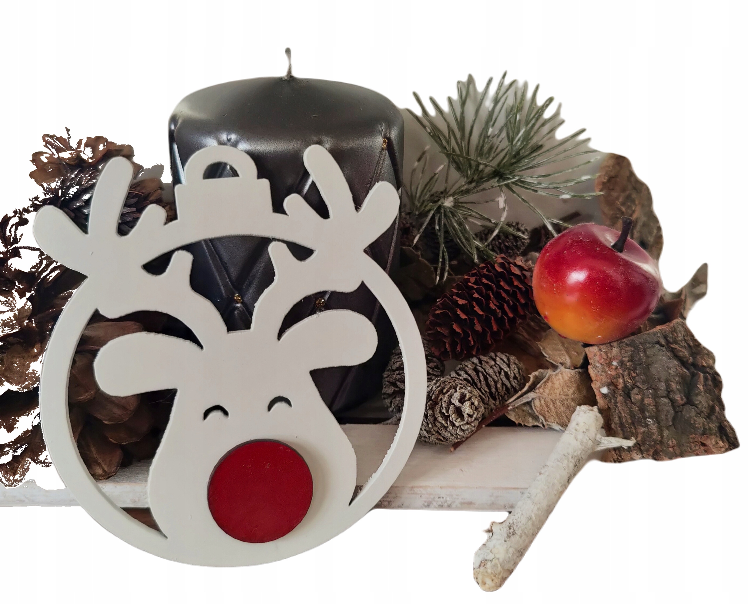 ZAWIESZKA OZDOBA CHOINKOWA BOŻE NARODZENIE RENIFER Motyw bombka