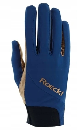 Jezdecké rukavice Roeckl Maniva elastické modré 7,5
