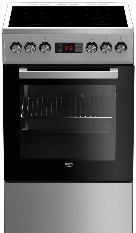 Kuchnia ceramiczna Beko FSM57300GX 50cm 4 palniki Grill Timer Termoobieg