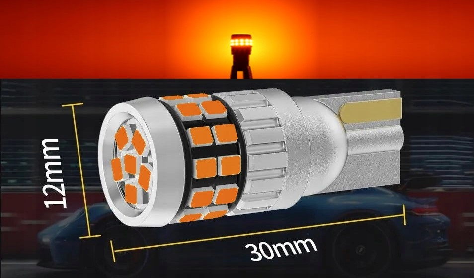 ŻARÓWKA LED W5W T10 CANBUS POMARAŃCZOWE MOCNE 900LM 30SMD Zastosowanie kierunkowskazy