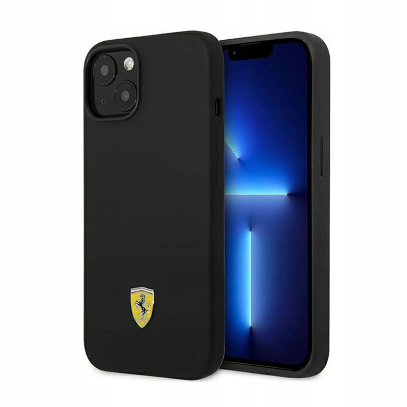 Ferrari Silicone Metal Logo Pouzdro pro iPhone 14 Plus (černé)