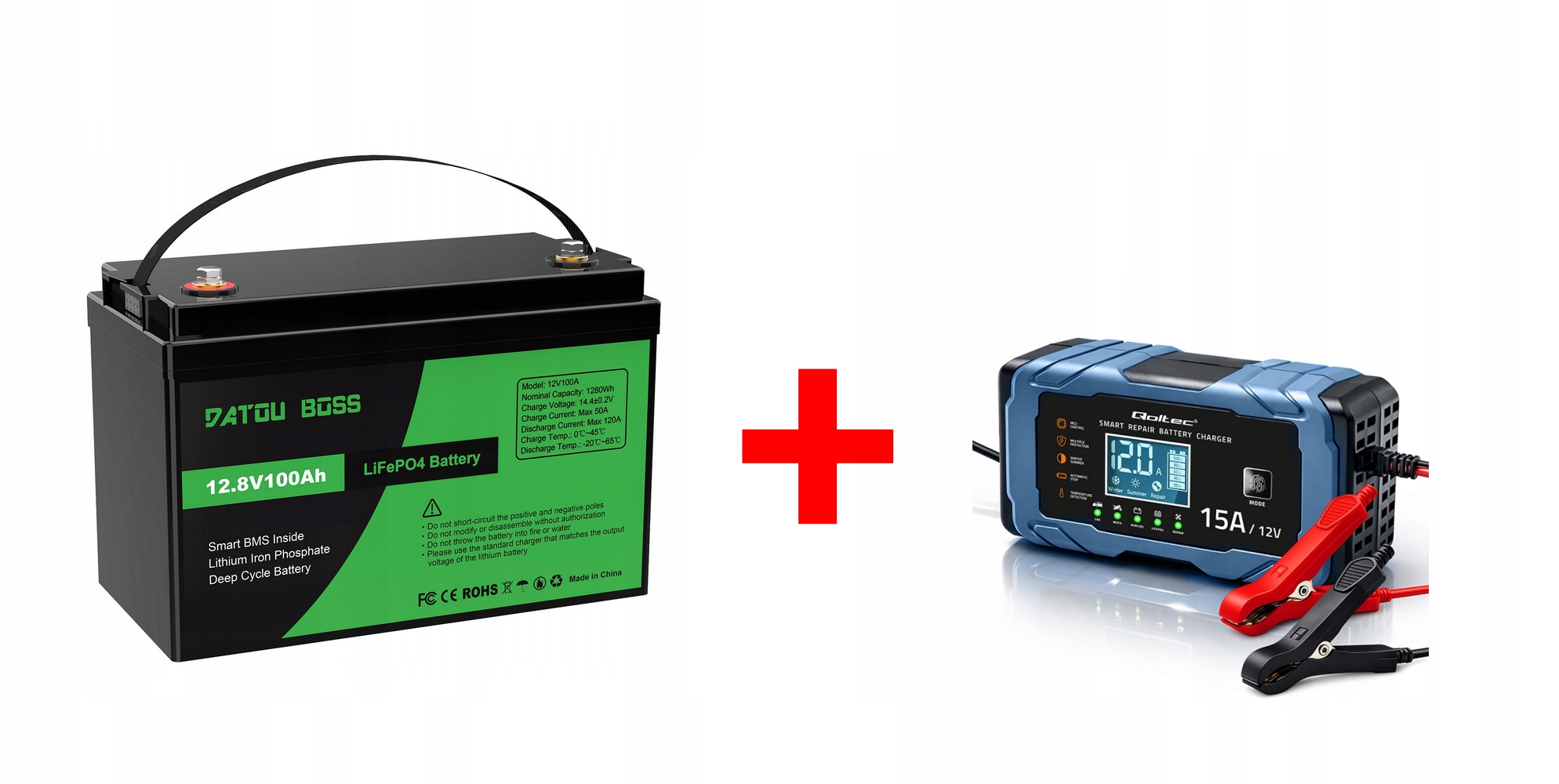 Baterie LiFePo4 12V 100Ah s nabíječkou 15A