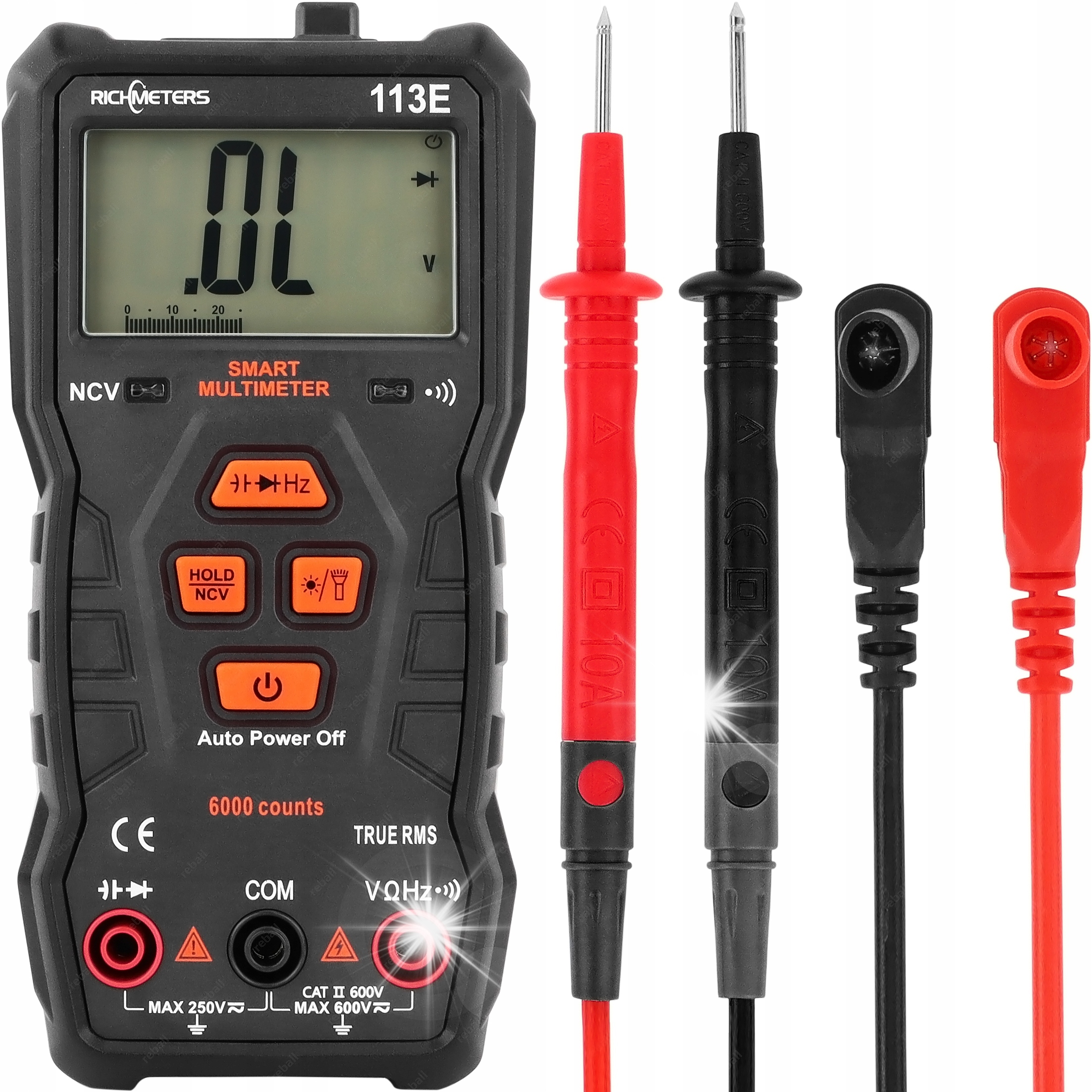 MULTIMETR RĘCZNY CYFROWY RICHMETERS RM113E MIERNIK NAPIĘCIA PRĄDU AUTOMAT