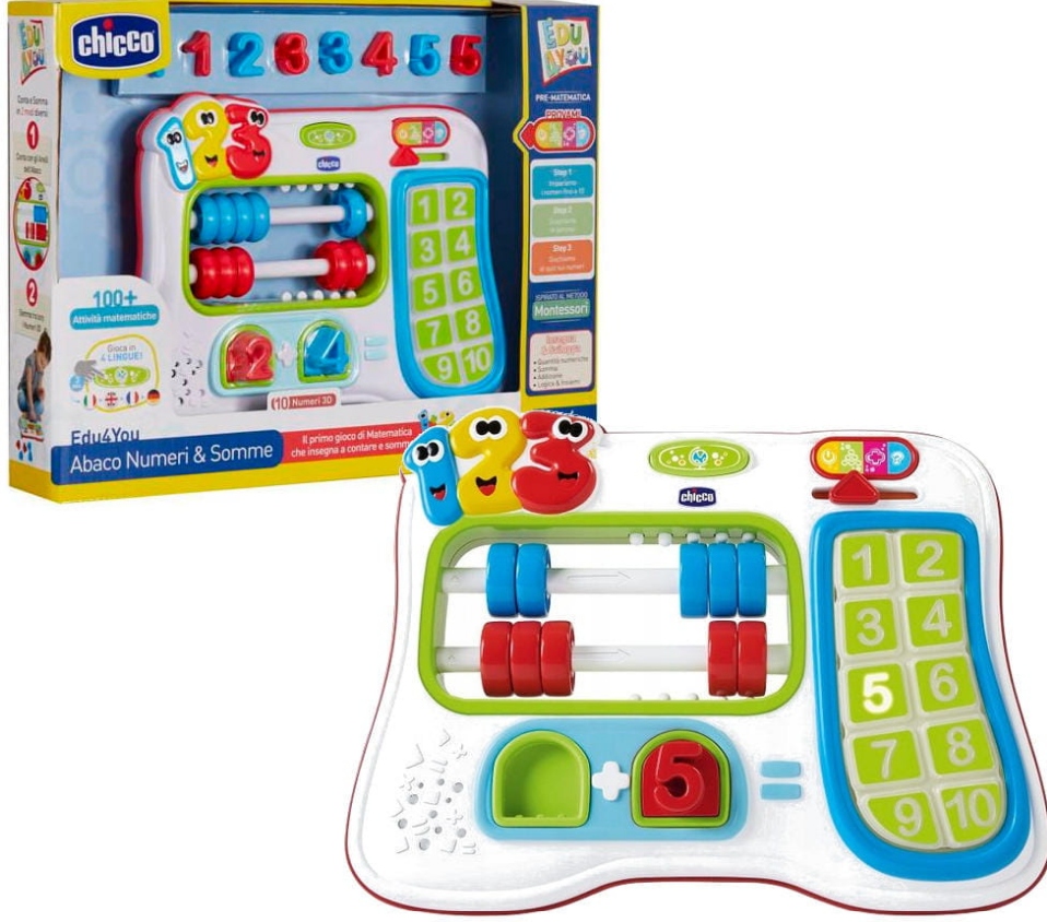 Interaktywne Liczydło Chicco 4 Języki Mówi Świeci