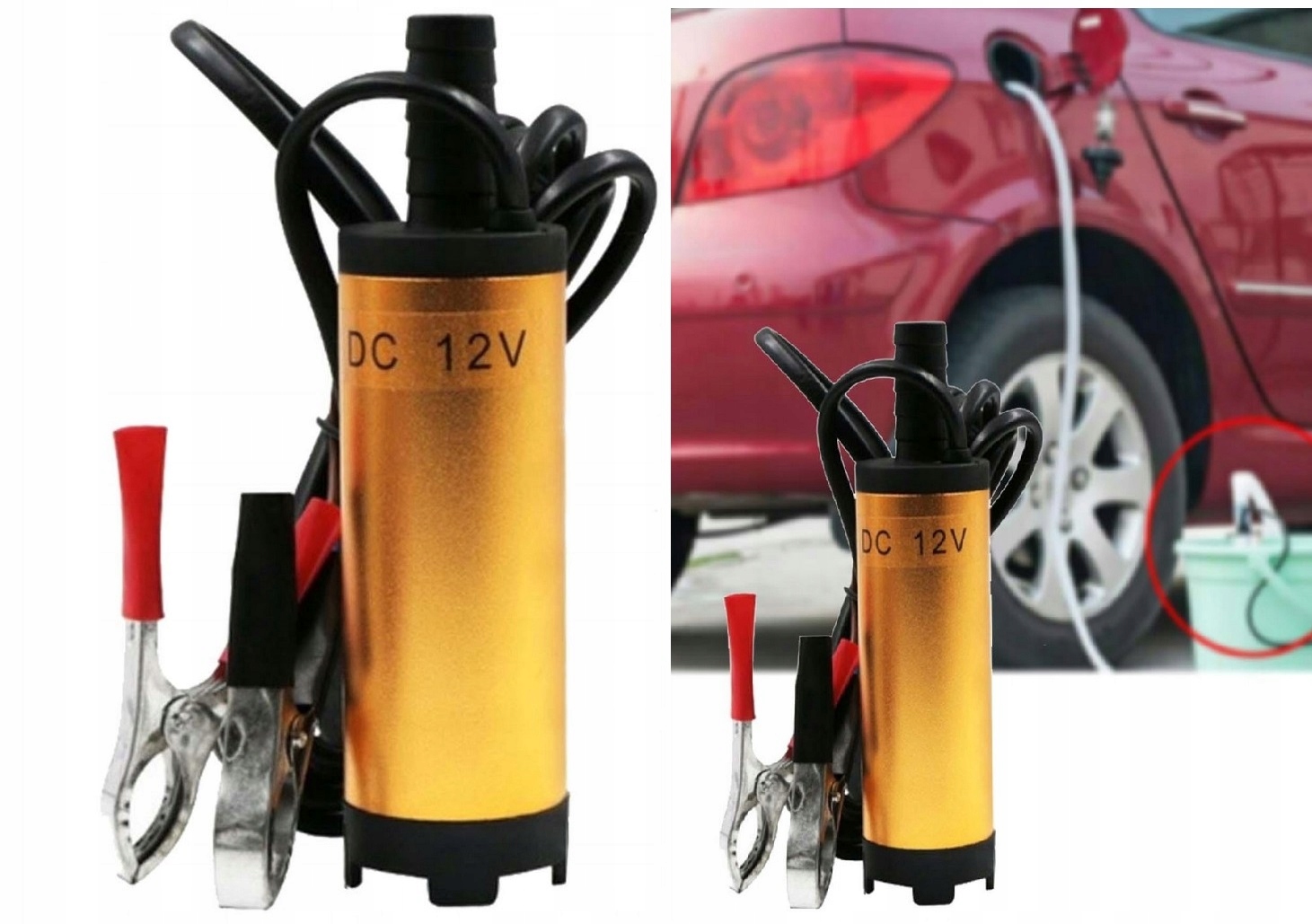 Elektryczna pompka do spuszczania paliwa ropy oleju wody 12V pompa mocna